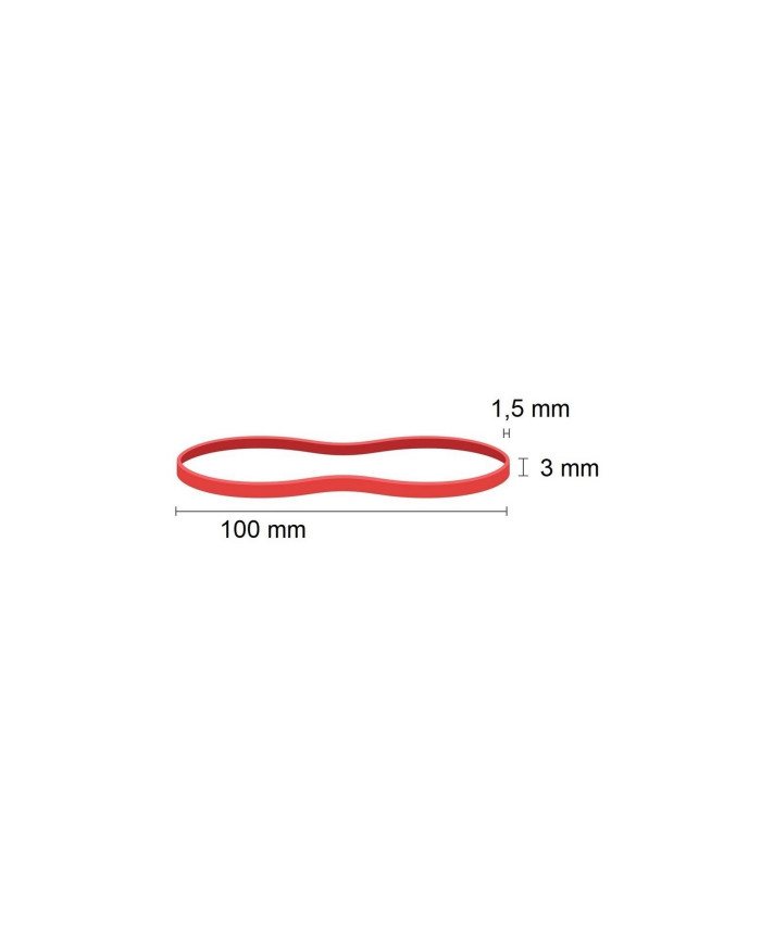 Gumka recepturka 1.5x3mm, śr. 60 mm, 1000g czerwona