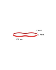 Gumka recepturka 1.5x3mm, śr. 60 mm, 1000g czerwona