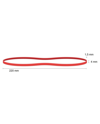 Gumka recepturka 1,5x4mm, śr. 140mm, 1kg czerwona