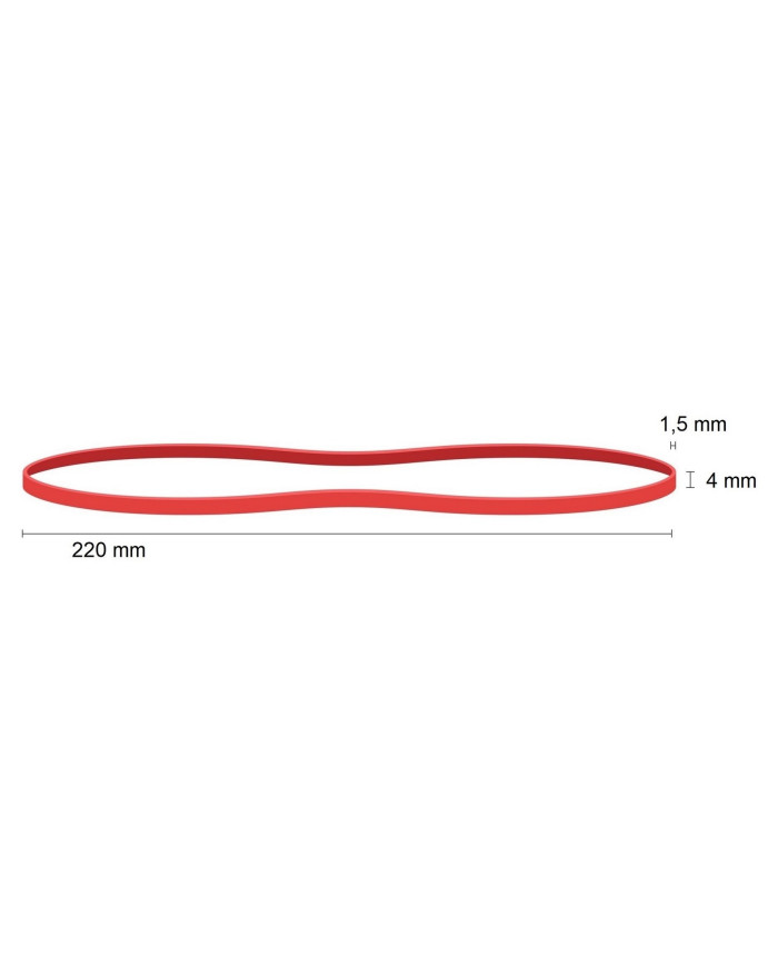 Gumka recepturka 1,5x4mm, śr. 140mm, 1kg czerwona