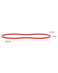 Gumka recepturka 1,5x4mm, śr. 140mm, 1kg czerwona