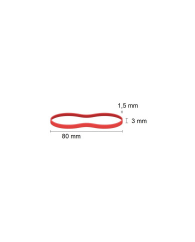 Gumka recepturka 1.5x3mm czerwona 100g - biurowemax.pl