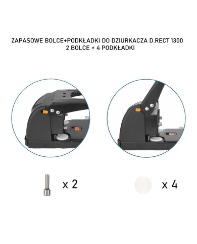 Bolec i podkładki do dziurkacza d.rect 1300 - 2 bolce + 4 podkładki