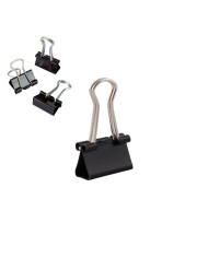 BINDER KLIP D.RECT 15mm 12szt - klipsy biurowe czarne