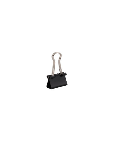 BINDER KLIP D.RECT 15mm 12szt - klipsy biurowe czarne