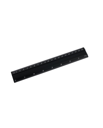 Linijka aluminiowa D.Rect 20 cm czarna - biurowemax.pl