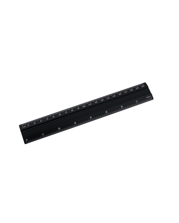 Linijka aluminiowa D.Rect 20 cm czarna - biurowemax.pl