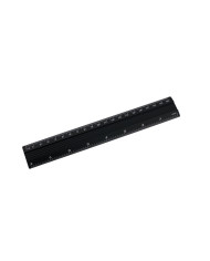 Linijka aluminiowa D.Rect 20 cm czarna - biurowemax.pl