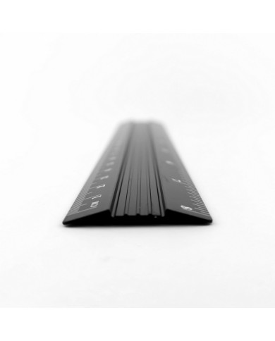 Linijka aluminiowa D.Rect 20 cm czarna - biurowemax.pl