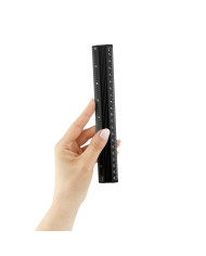 Linijka aluminiowa D.Rect 20 cm czarna - biurowemax.pl