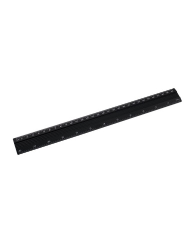 Linijka aluminiowa D.RECT 30 cm czarna - biurowemax.pl