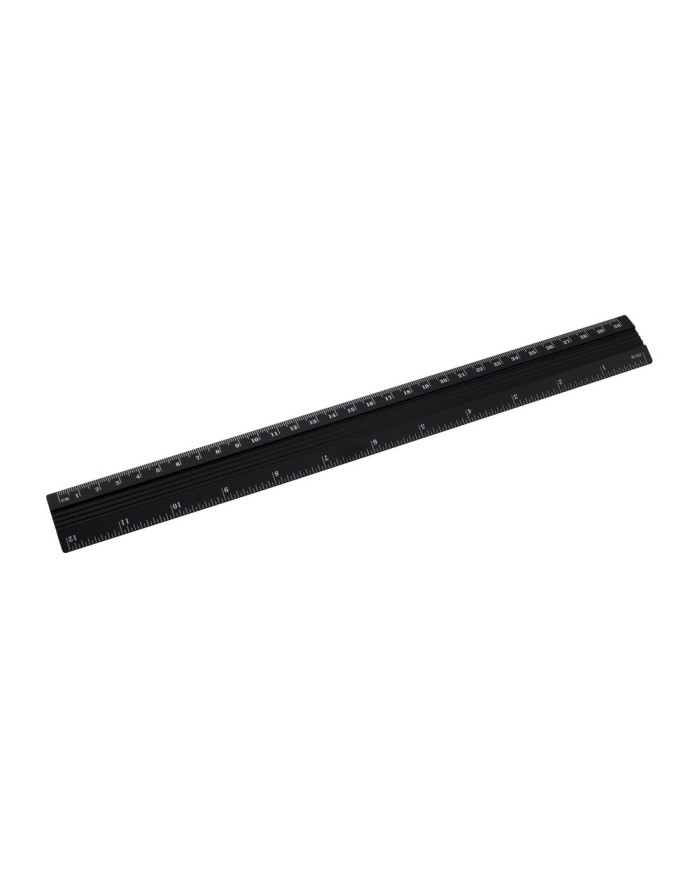 Linijka aluminiowa D.RECT 30 cm czarna - biurowemax.pl