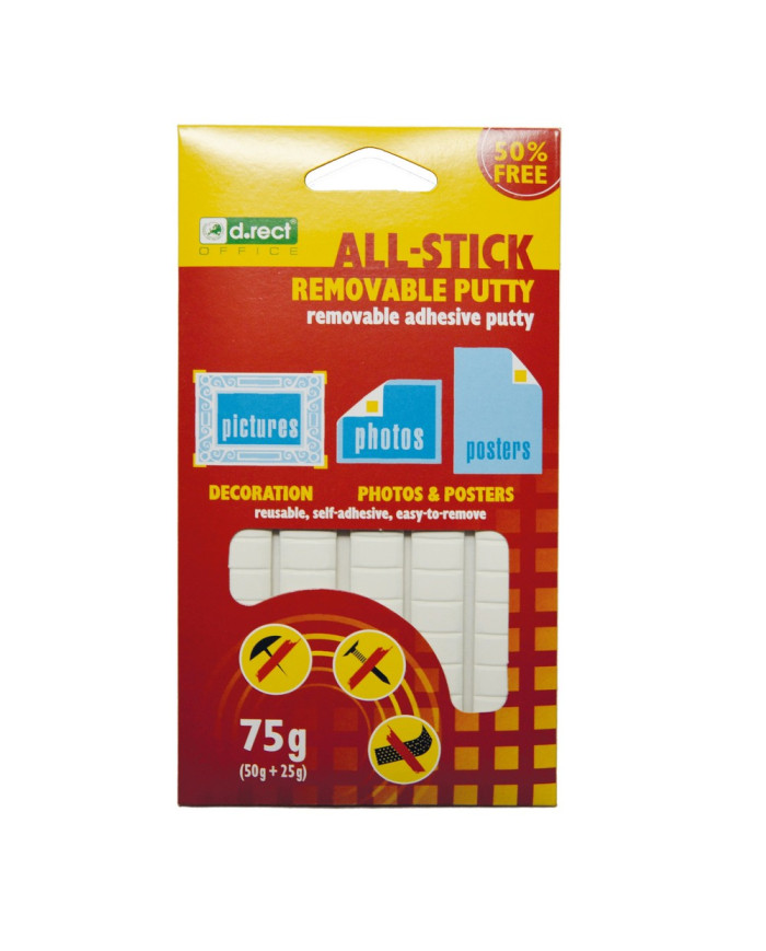 Masa mocująca D.RECT ALL-STICK 75g - samoprzylepna, wielokrotnego użytku