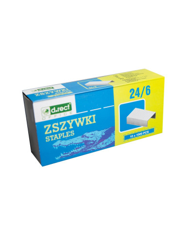ZSZYWKI D.RECT 24/6 a'1000 OSTRZONE - 10szt, biurowemax.pl